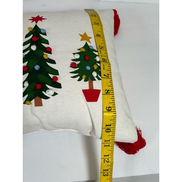 Wondershop Holiday Christmas Tree Decorative Pillow Tasseled 17"x10" - Picture 5 of 5